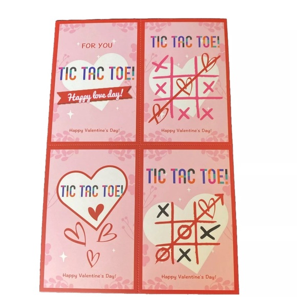Kids Valentines Day Tic Tac Toe Mailbox And Cards 24 Pack With Stickers - Picture 5 of 8
